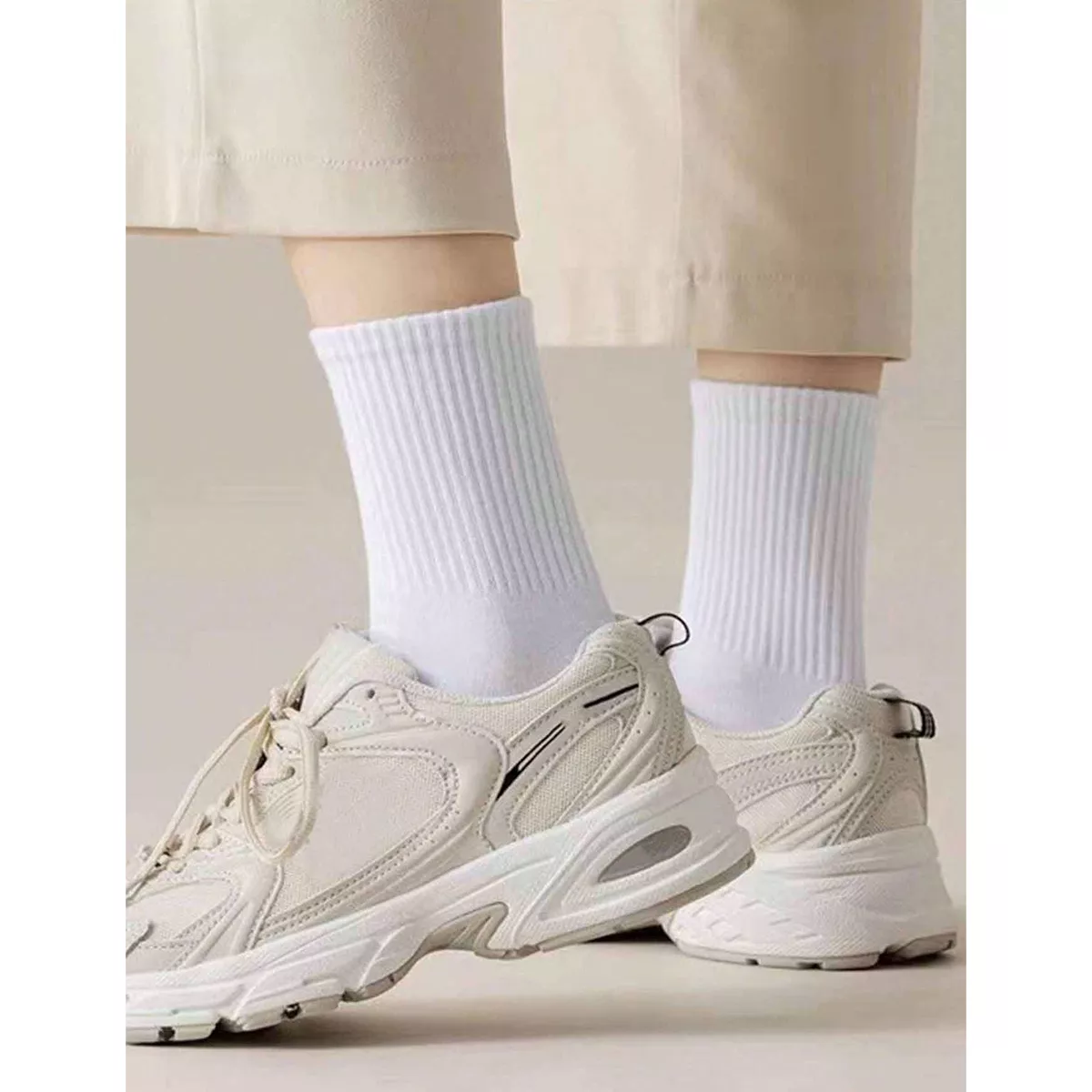 20 Pares Calcetines Deportivos Hombre Algodón 100% Paquete. Blanco