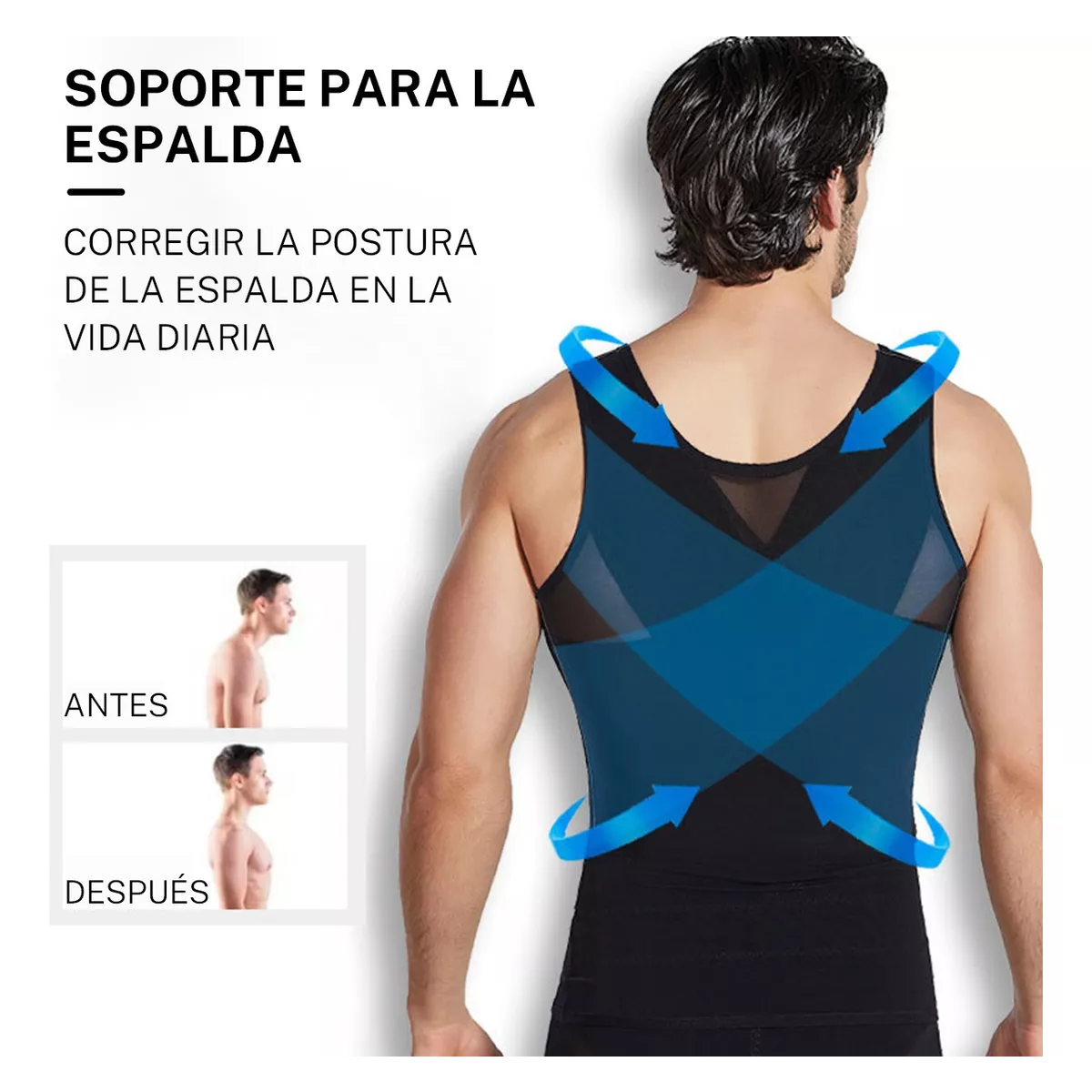 2pcs Ginecomastia Camisa Hombres Adelgazamiento Pecho Talla XL