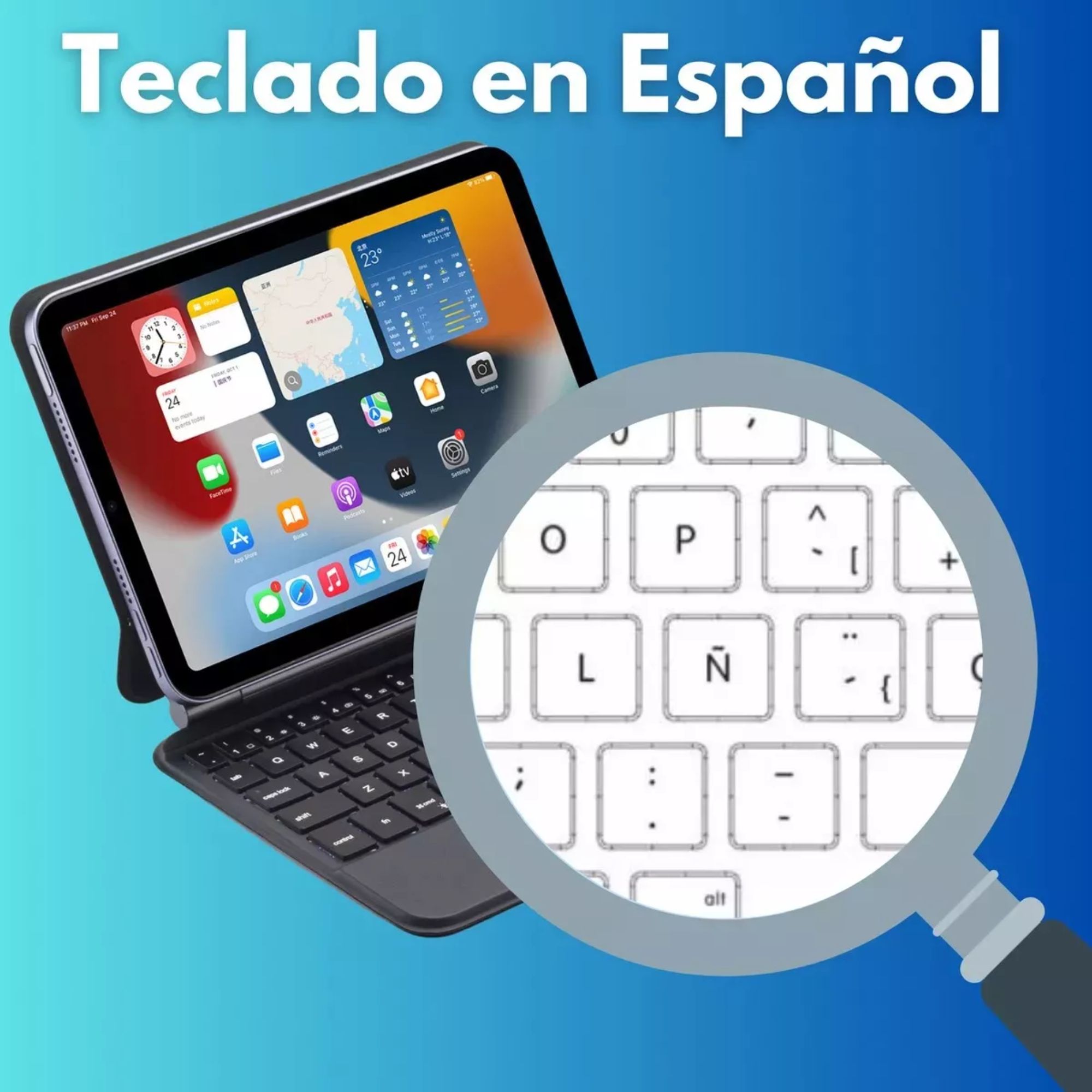 Magic Keyboard Funda Teclado Para iPad Mini 6/7 Color Negro + Pencil