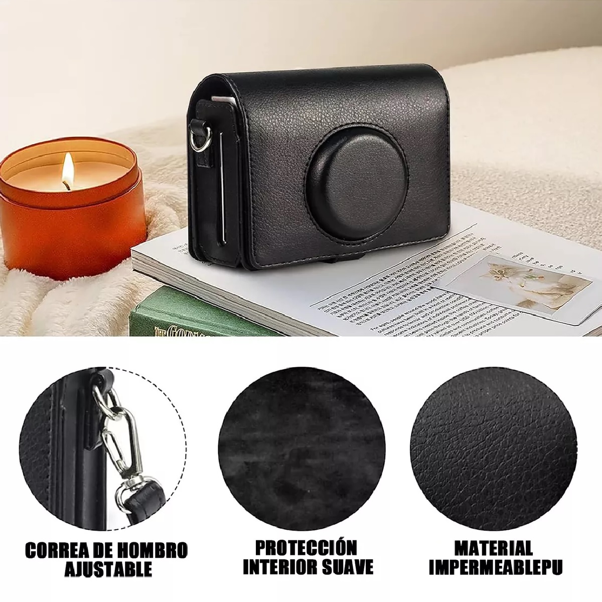 Funda Protectora Para Instax Mini Evo Bolsa De Transporte Negro