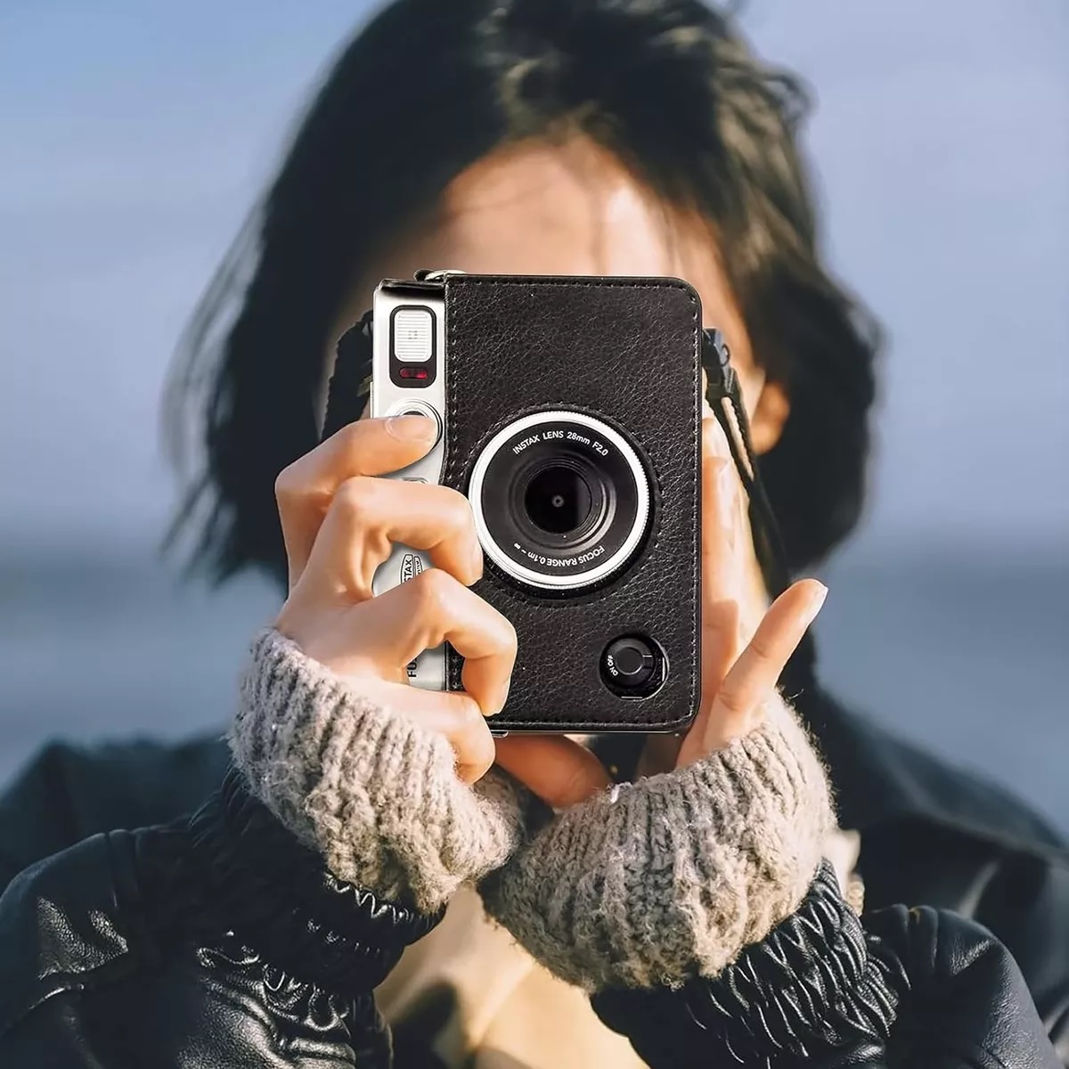 Funda Protectora Para Instax Mini Evo Bolsa De Transporte Negro