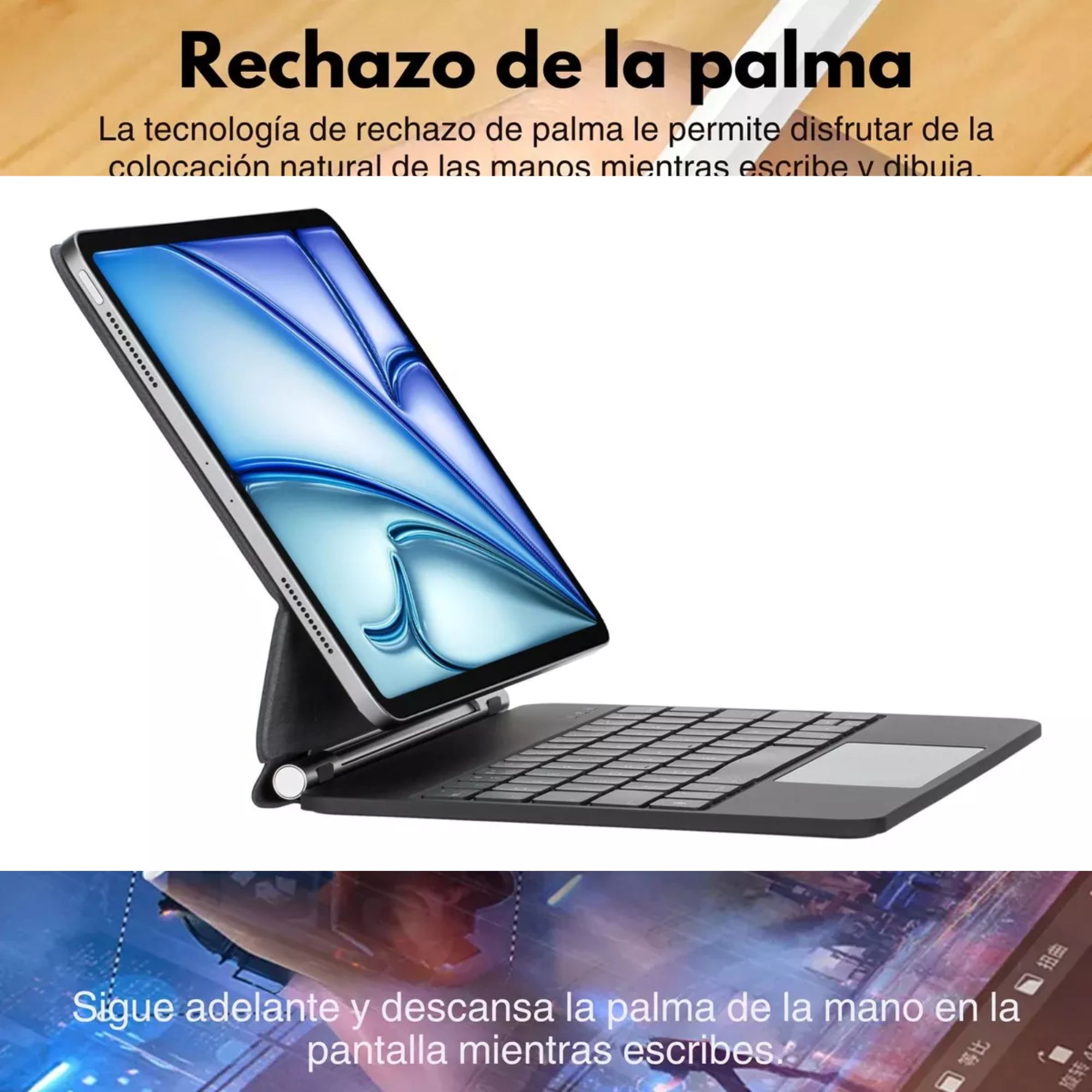 Funda Teclado Magic Keyboard Para iPad Air Pro 11 Color Negro + Pencil