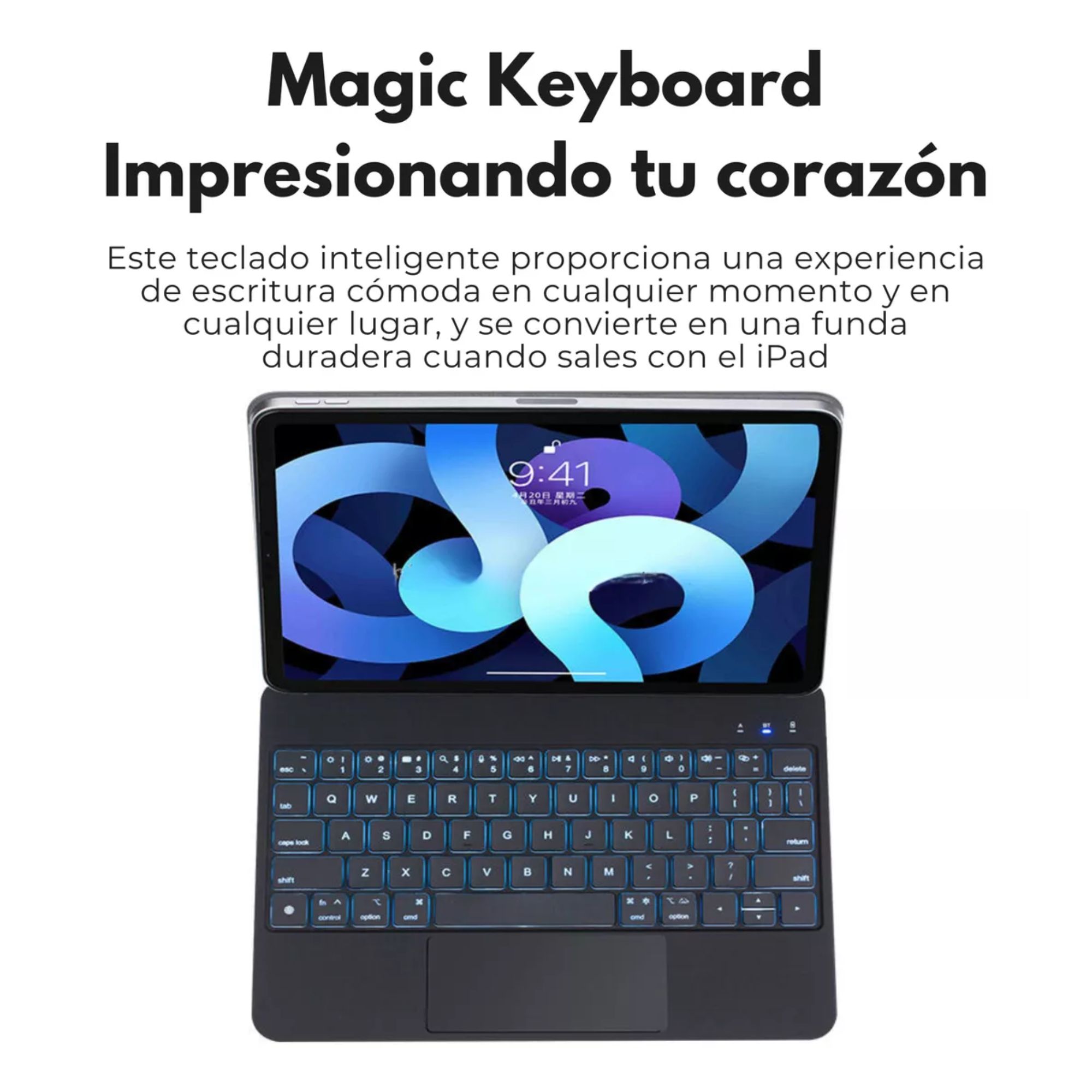 Funda Teclado Magic Keyboard Para iPad Air Pro 11 Color Negro + Pencil