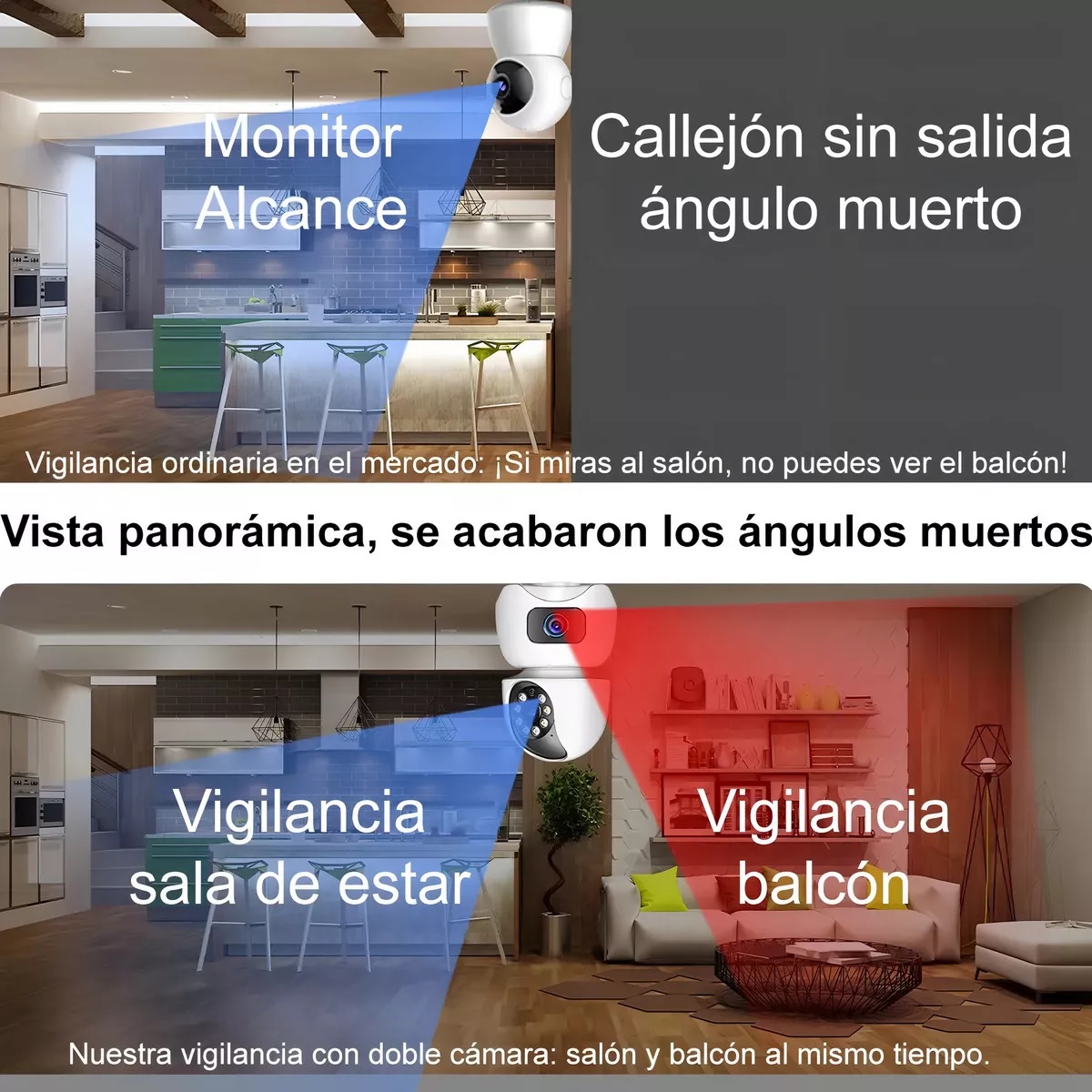 Camara De Seguridad Interior 5g Wifi Doble Pantalla 390eyes Color Blanco