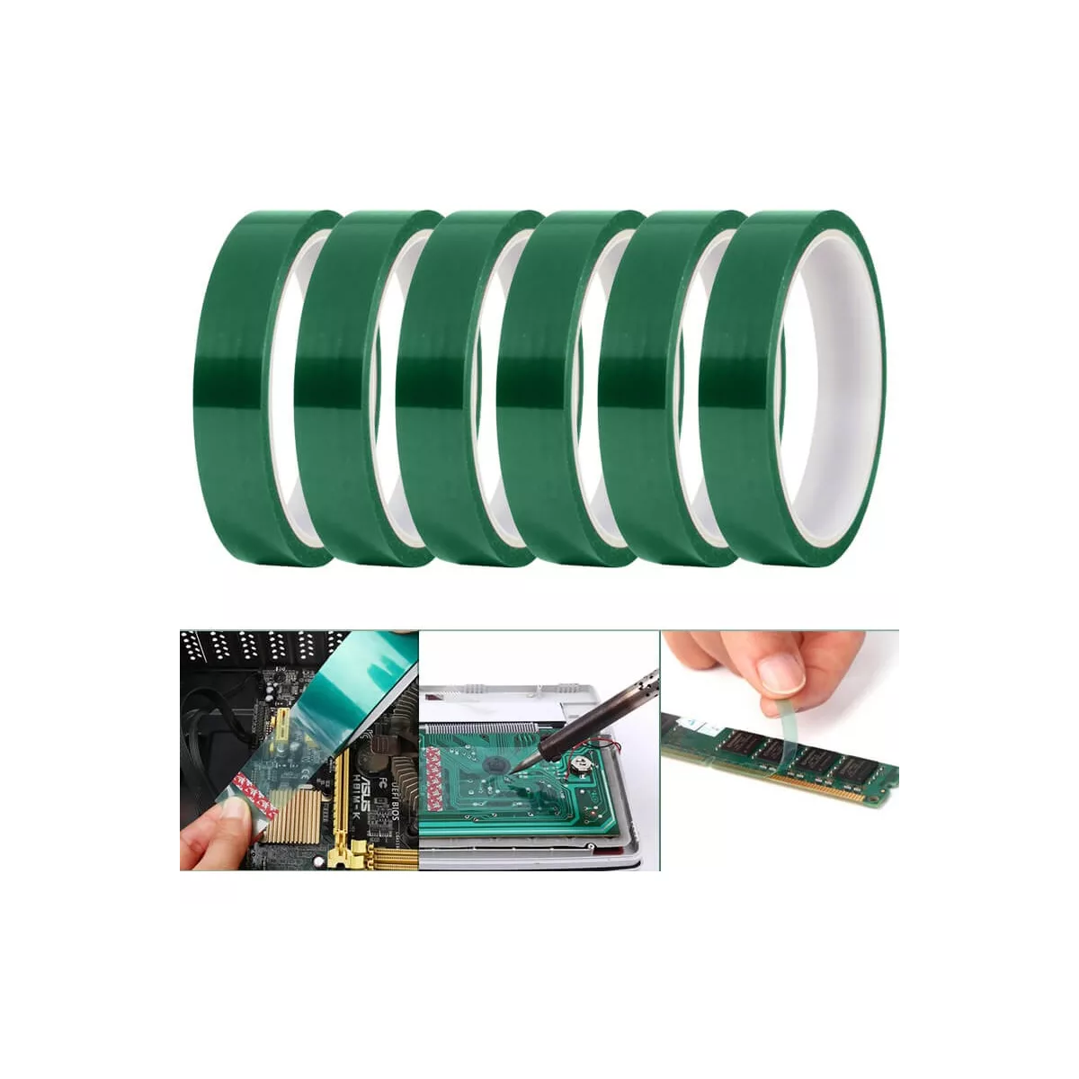 Cinta Térmica Para Sublimar Sublimación 6 Piezas 33mx10mm Color Verde