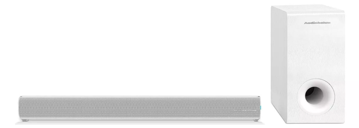 Barra de Sonido Audiobahn 2.1 con Subwoofer Inalámbrico ASBAR1000PACK Blanco