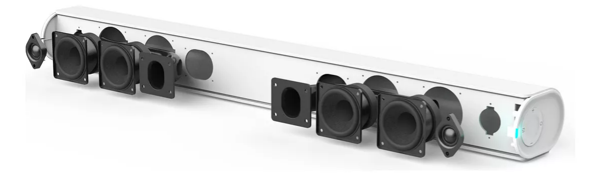 Barra de Sonido Audiobahn 2.1 con Subwoofer Inalámbrico ASBAR1000PACK Blanco
