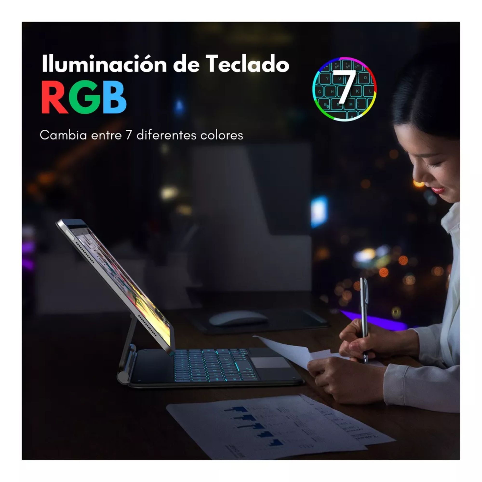 Funda Teclado Magic Keyboard Para iPad Air Pro 12.9 Color Negro + Pencil