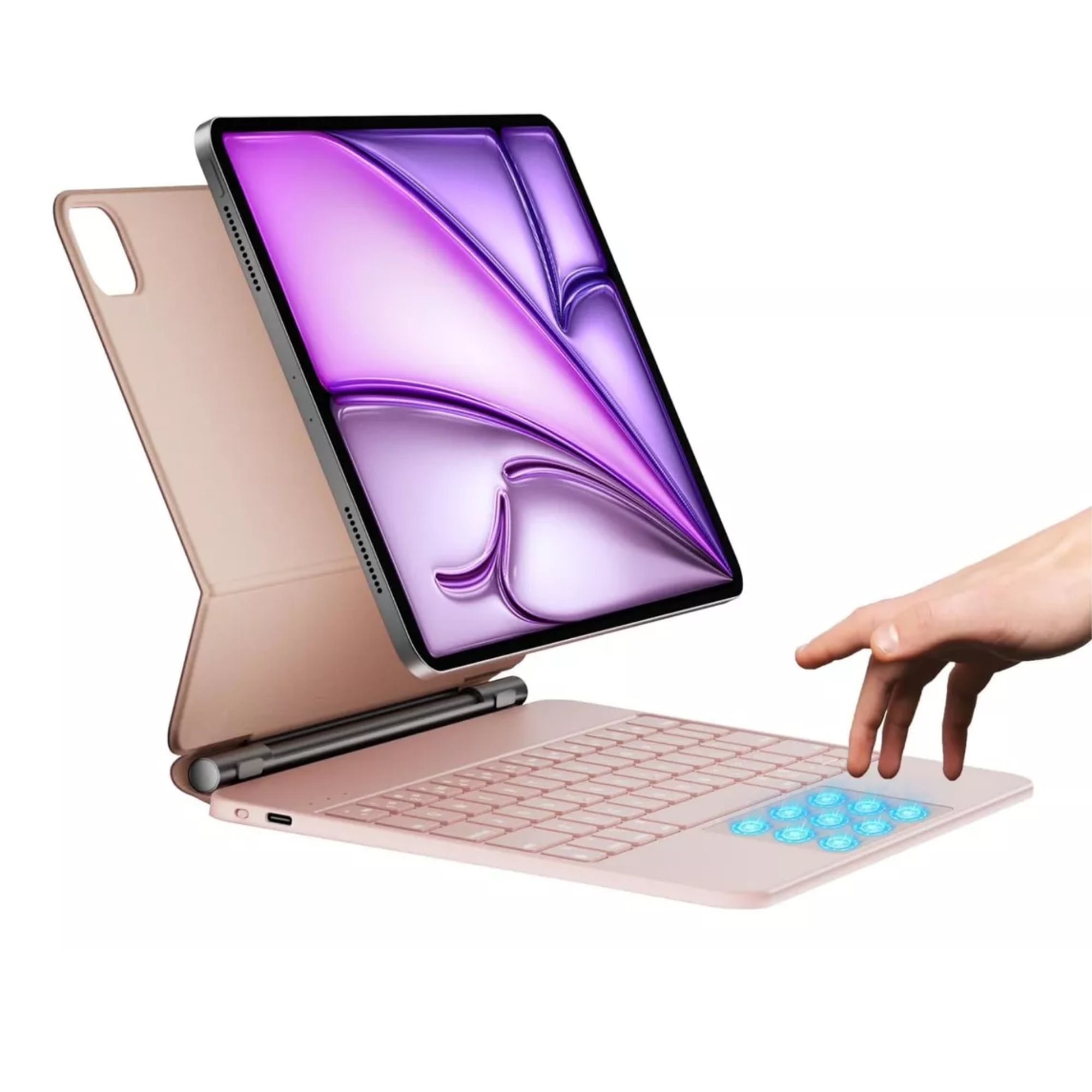 Funda Teclado Magic Keyboard Para iPad Air Pro 12.9 Color Rosa + Pencil