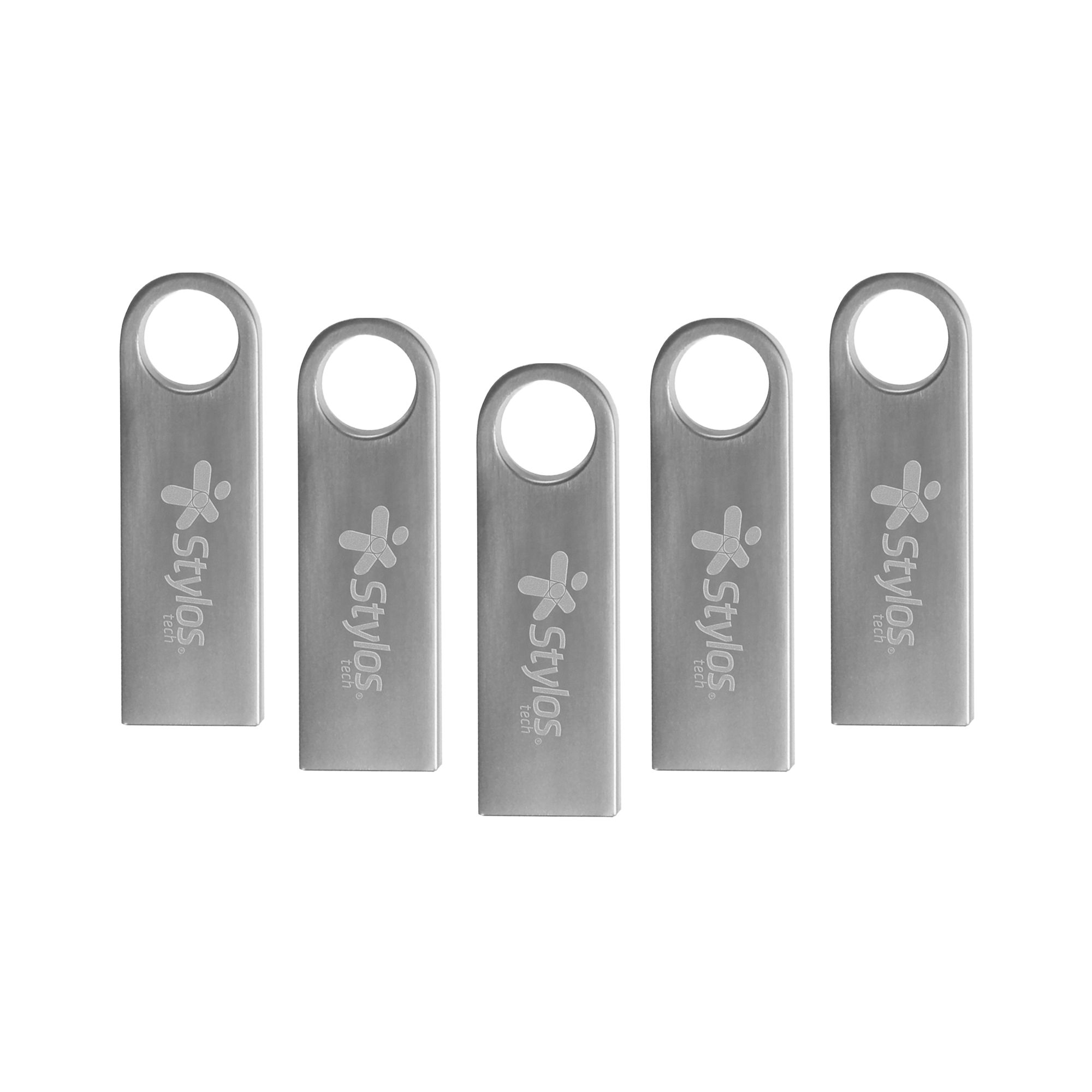 5 Pack - Memoria USB de 8 GB Stylos ST100, Metálica5X-STMUSB1B