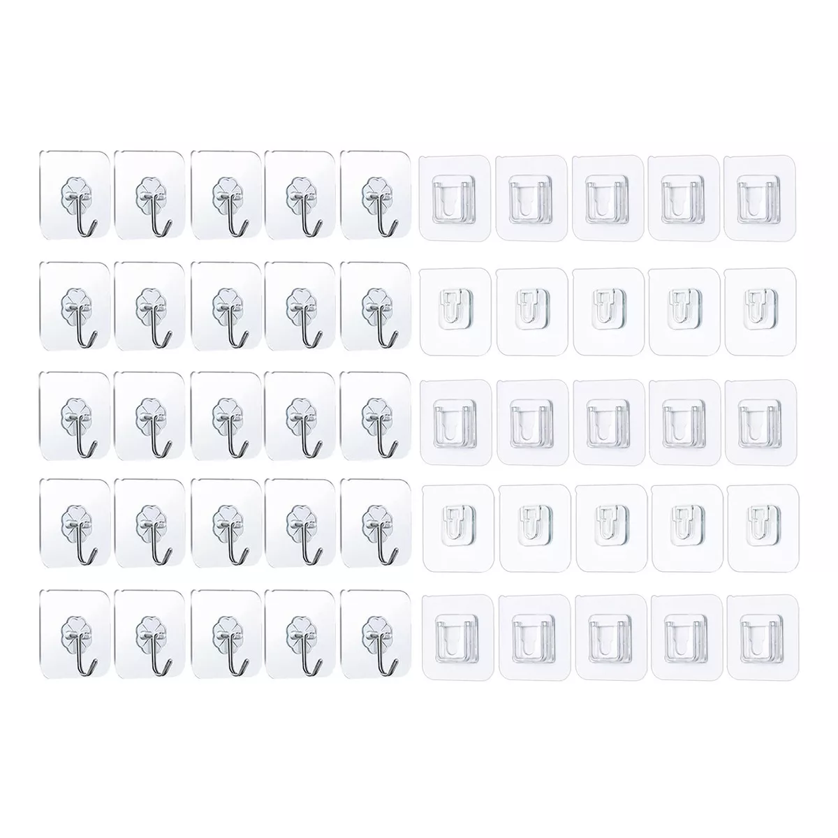 Ganchos Adhesivo Pared Doble Cara Y Gancho Impermeable,50 Pz Color Blank