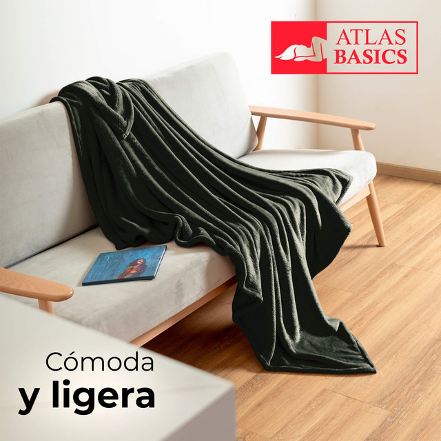 Cobija Frazada Ligera , Ultra Suave, Color Verde Olivo