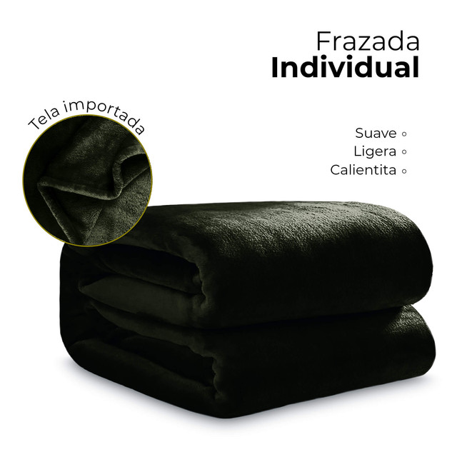 Cobija Frazada Ligera , Ultra Suave, Color Verde Olivo