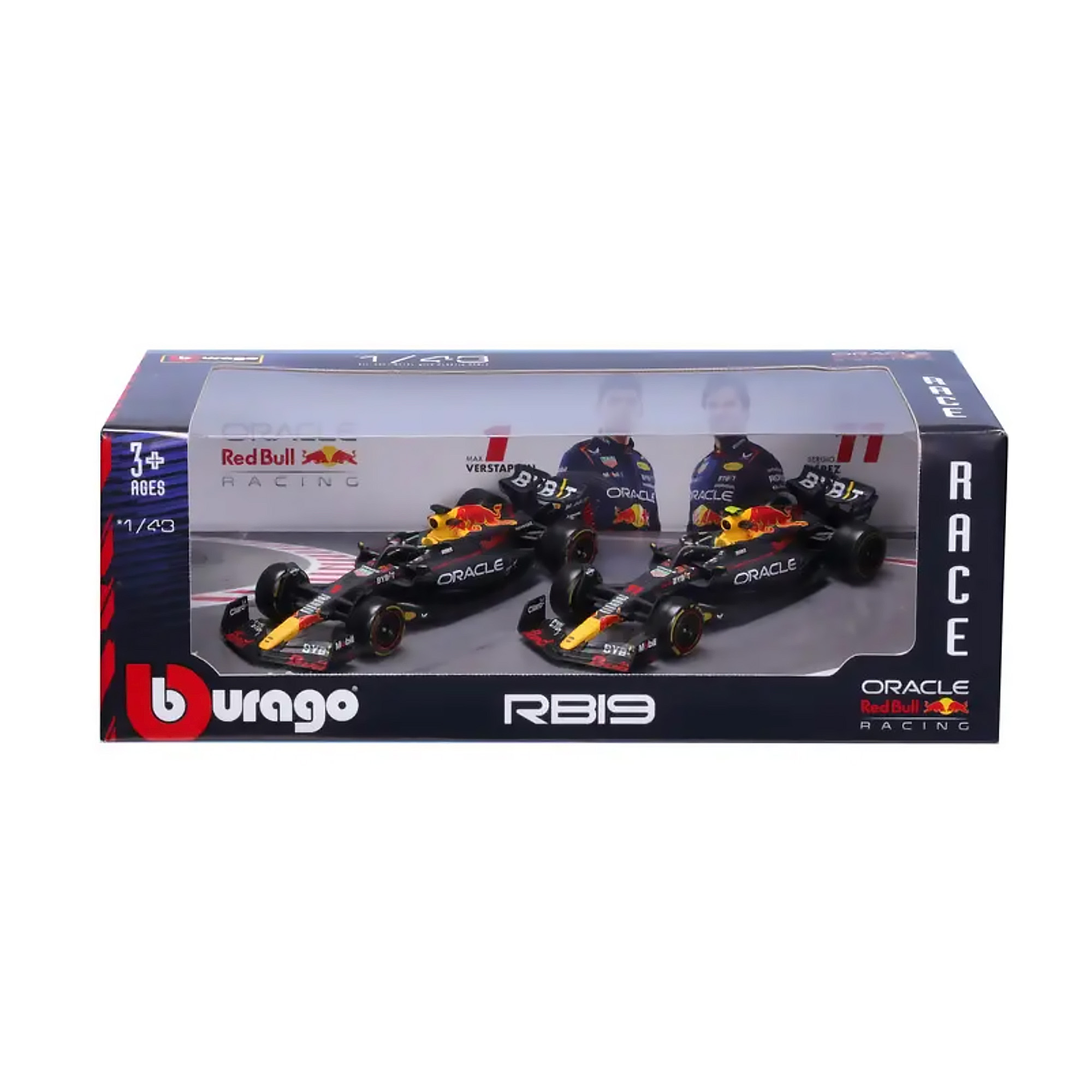 BBURAGO Red Bull Escala 1:43 Red Bull Racing RB19 2pack 18-38173