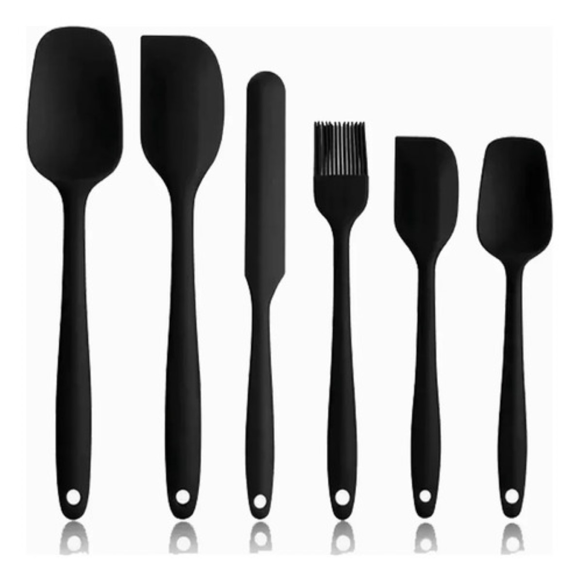 Utensilios Silicona Cocina Palas Espatulas Reposteria 6 Set negro