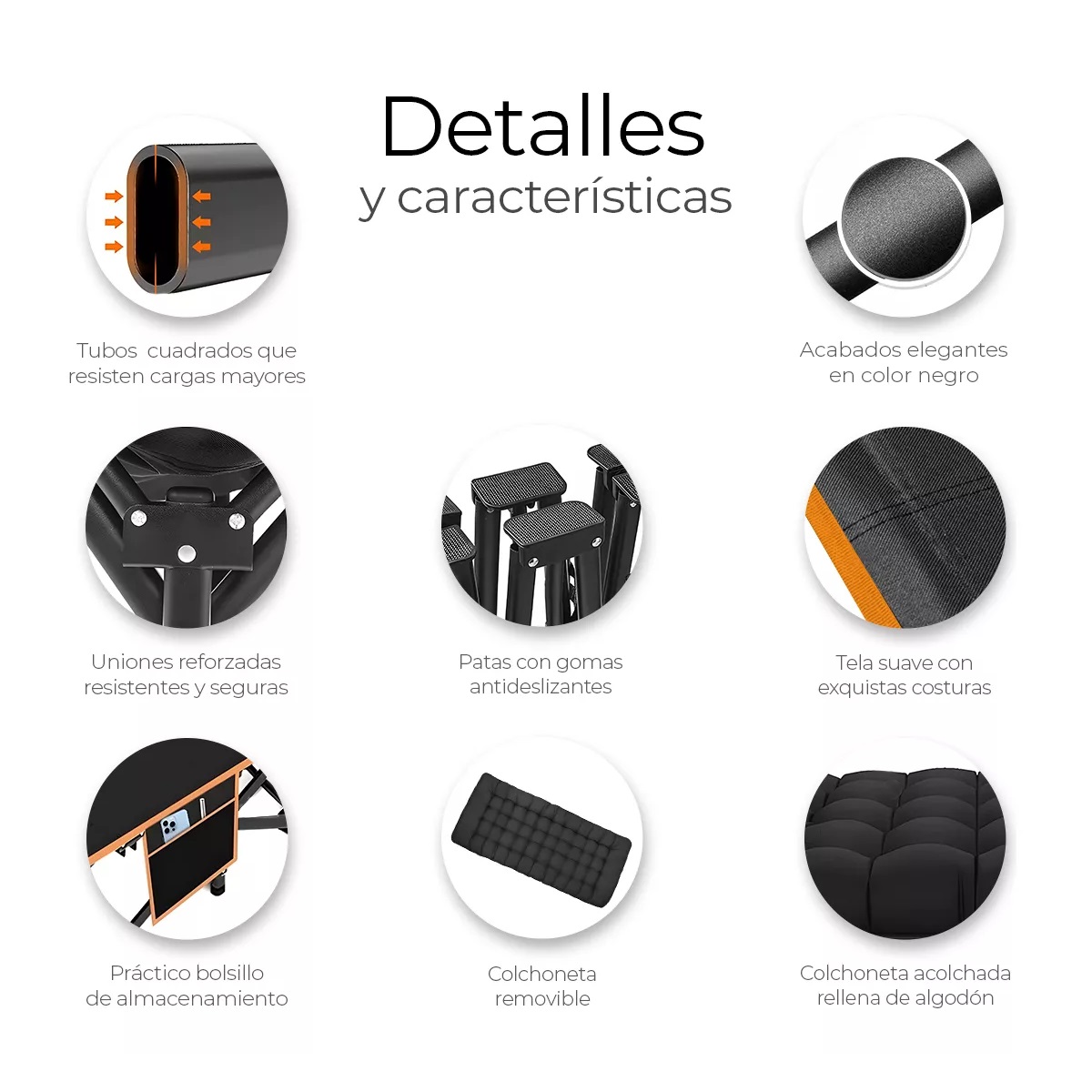 Catre Plegable Para Acampar Con Colchoneta Camastro Portátil