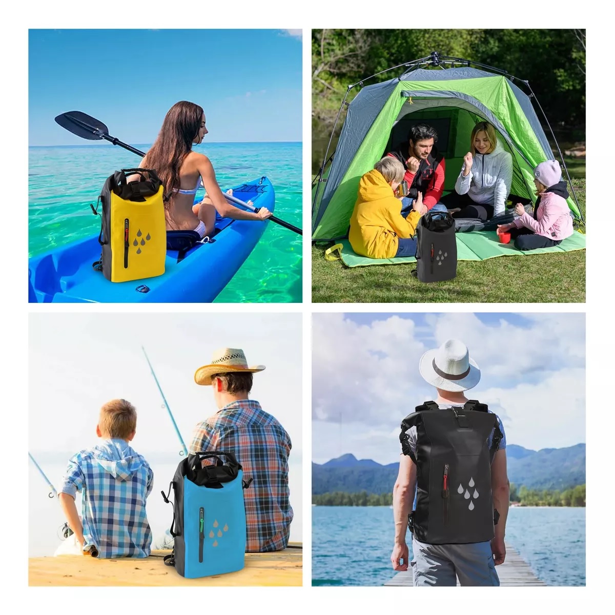 25l Mochila Impermeable Bolsa Seca Impermeable Kayak Camping Amarillo