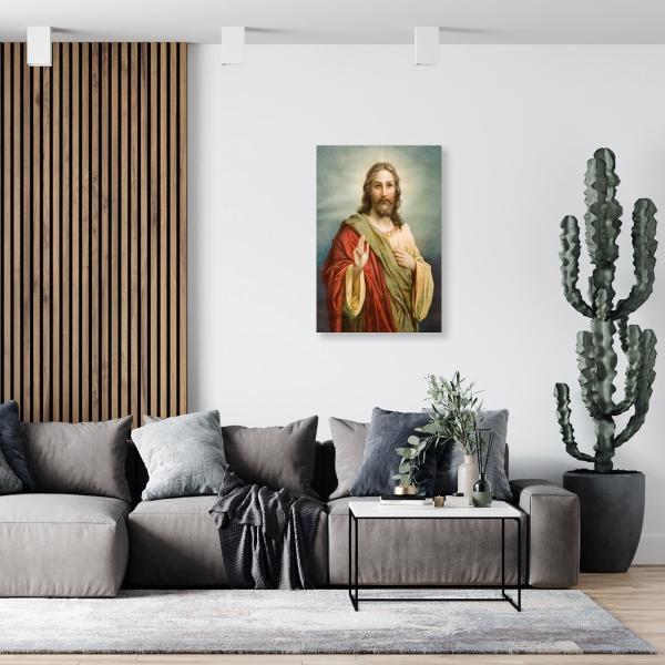 Cuadro Decorativo Canvas Religioso Jesus manto rojo 45 X 30