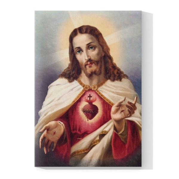 Cuadro Decorativo Canvas Religioso Sagrado Corazón de Jesús 90 X 60 cm