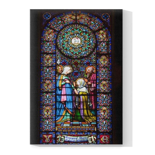 Cuadro Decorativo Canvas Religioso Vitral Virgen Maria 135 X 90