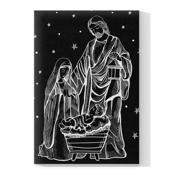 Cuadro Decorativo Canvas Religioso Sagrada Familia Nacimiento Jesús 120 X 80 cm