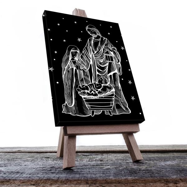 Cuadro Decorativo Canvas Religioso Sagrada Familia Nacimiento Jesús 120 X 80 cm