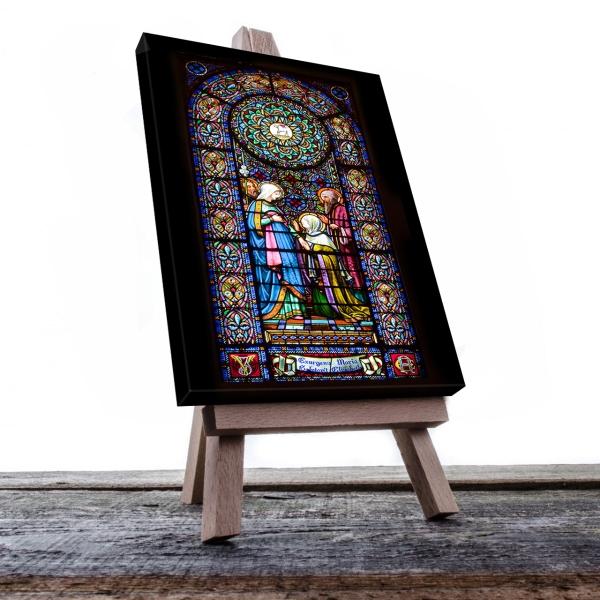 Cuadro Decorativo Canvas Religioso Vitral Virgen Maria 135 X 90