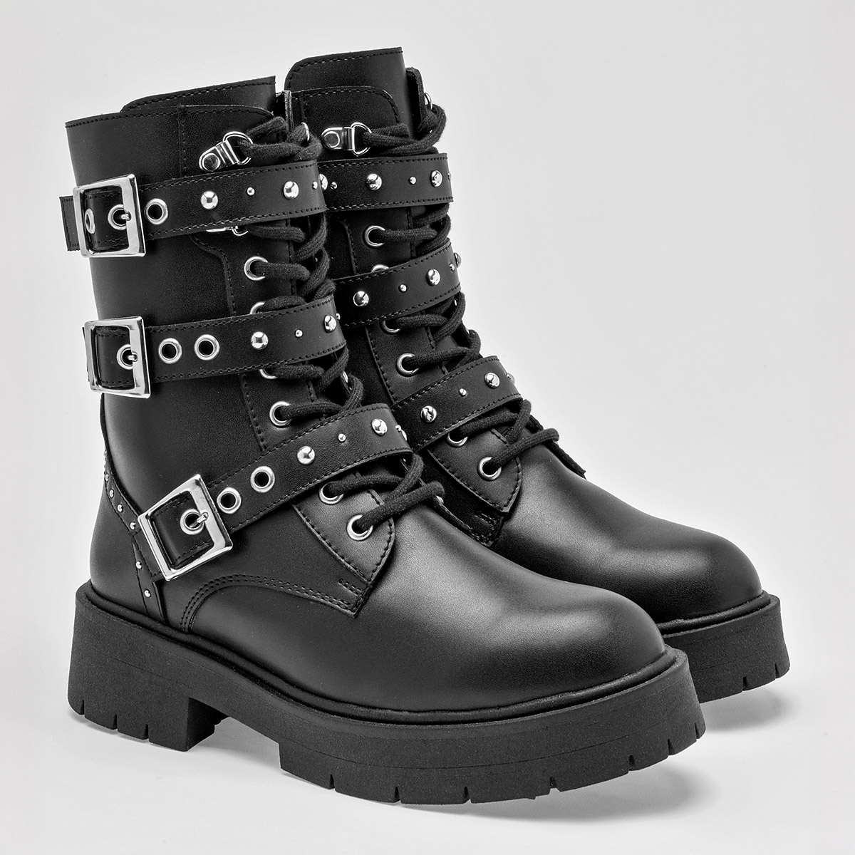 Seducta Botin Urbano Mujer Tacon 4 cm Tubo 18 cm  Color  Negro E9