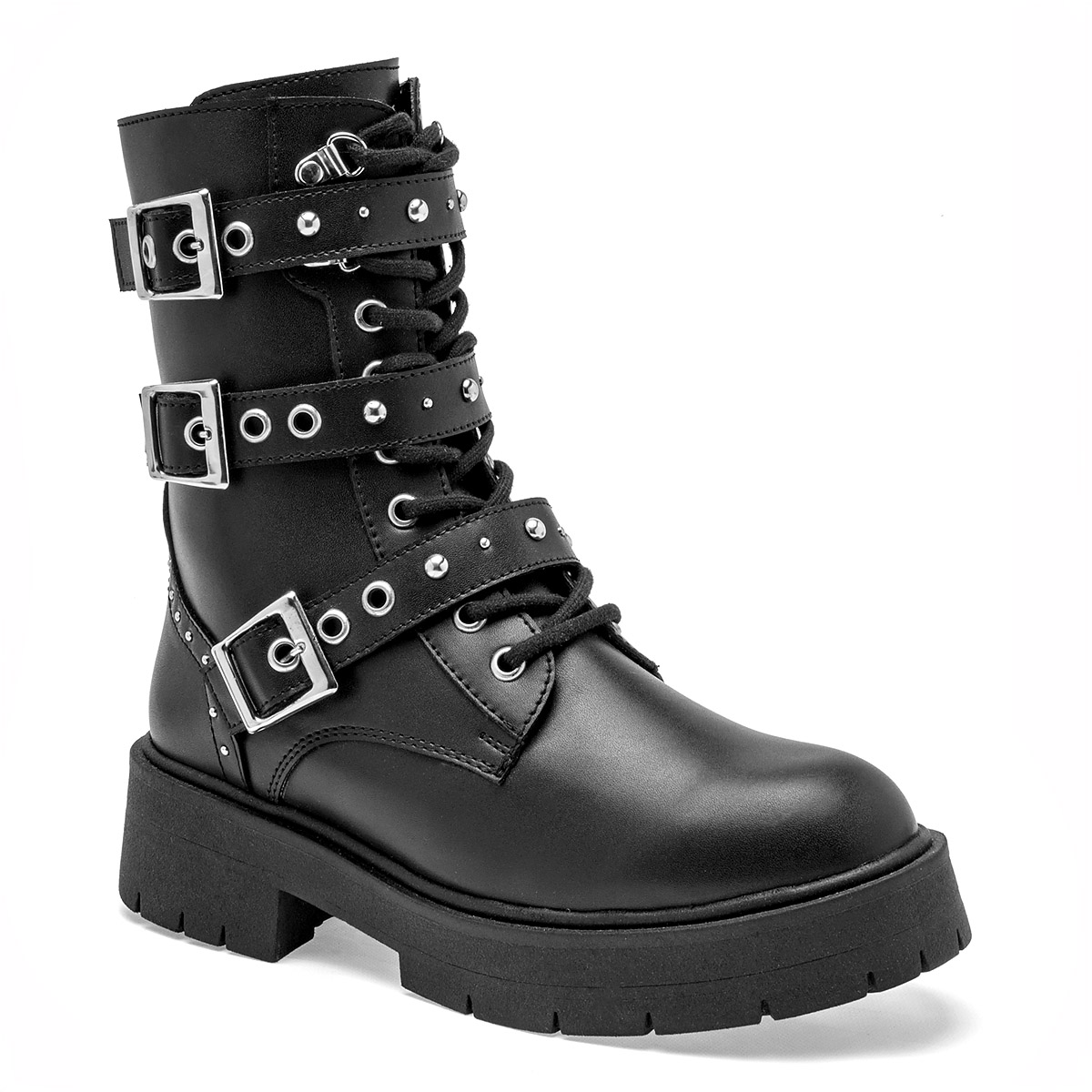 Seducta Botin Urbano Mujer Tacon 4 cm Tubo 18 cm  Color  Negro E9