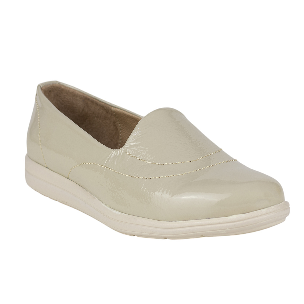 Mocasín Clásico Ancho Para Mujer Capricho 72034 Hueso Confort