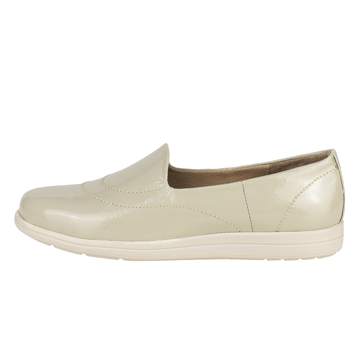 Mocasín Clásico Ancho Para Mujer Capricho 72034 Hueso Confort