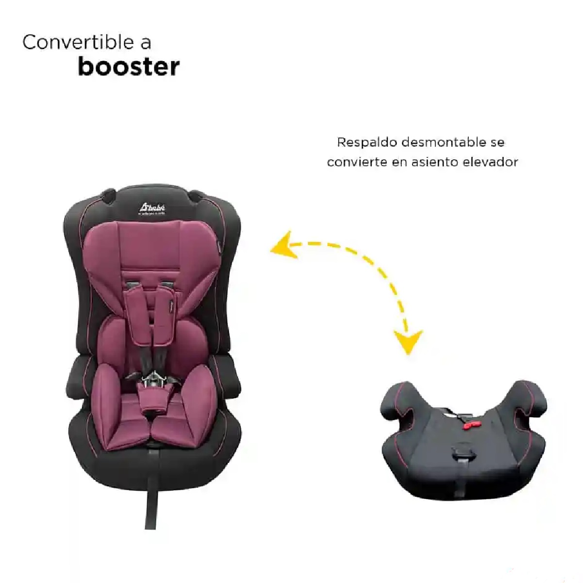 Autoasiento D’Bebé Maxi Convertible a Booster Rosa ENDY12