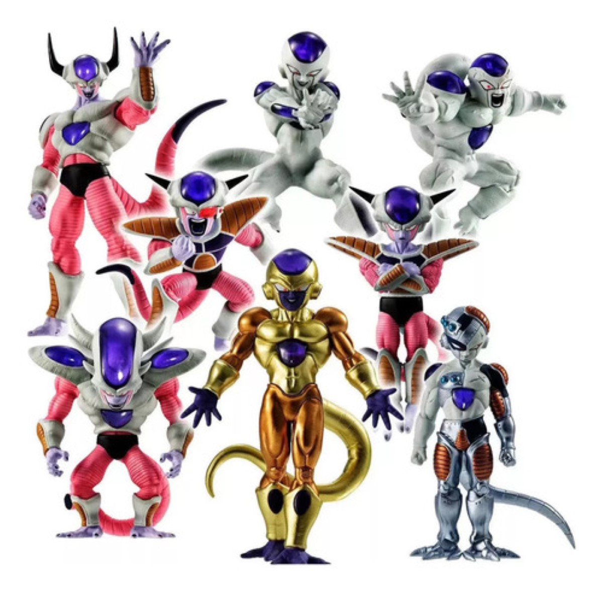 Figuras Dragon Ball Z Freezer Frieza Anime Coleccionables 8 pzs multicolor