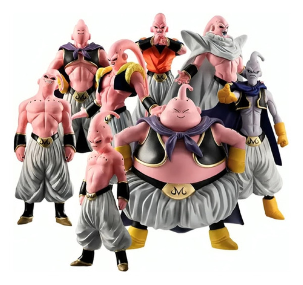 Set Figuras Majin Buu Transformaciones 8 Pzas Coleccionables multicolor
