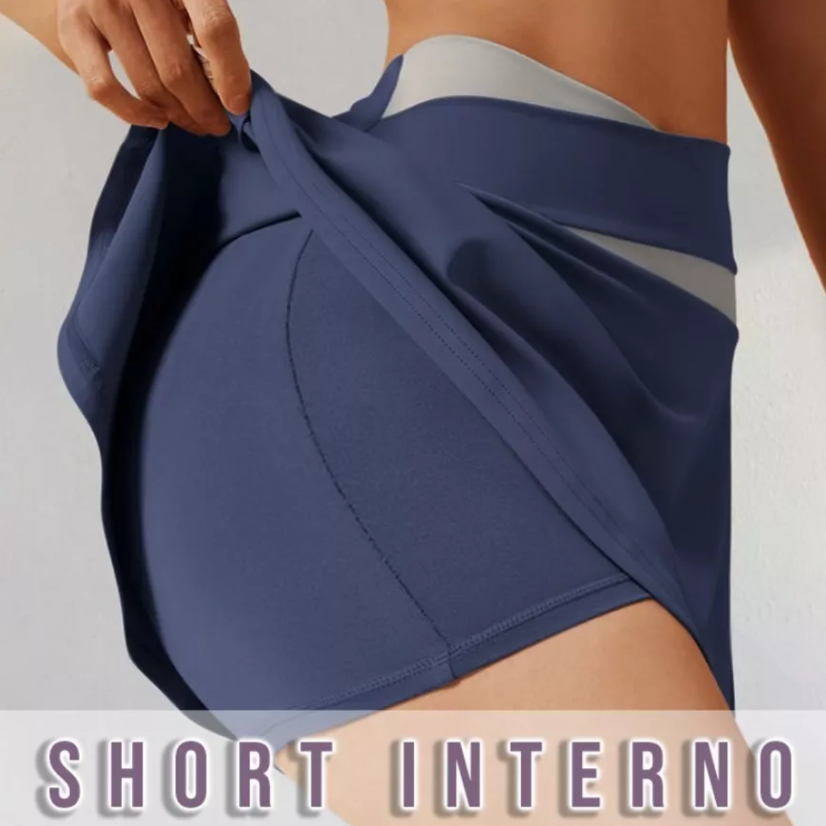 Falda Con Short Licra Deportiva 2 En 1 Azul Talla. M