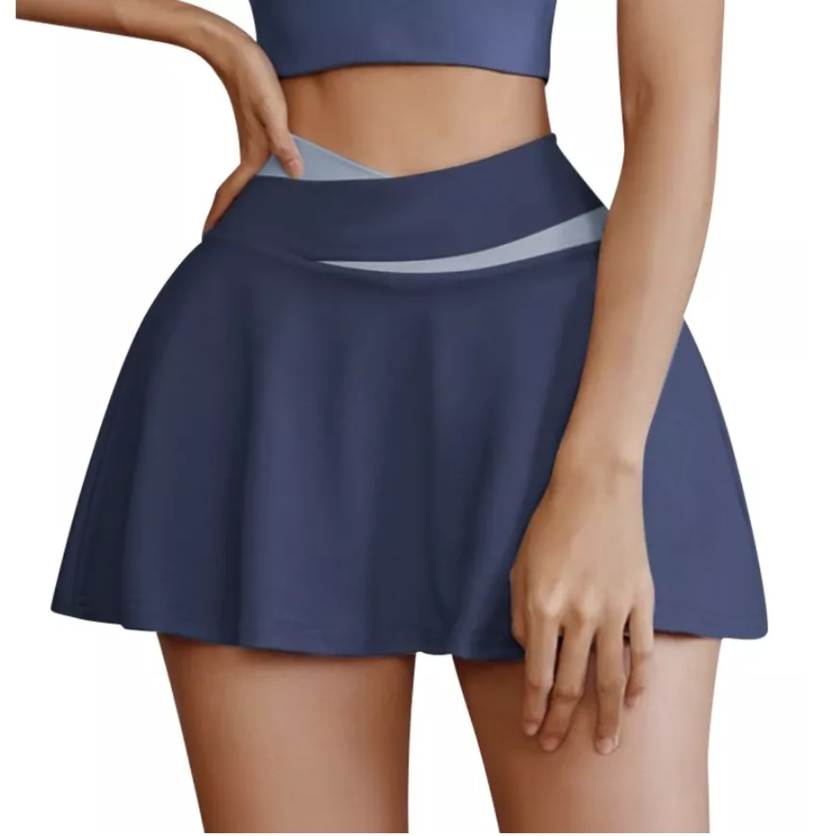 Falda Con Short Licra Deportiva 2 En 1 Azul Talla. M