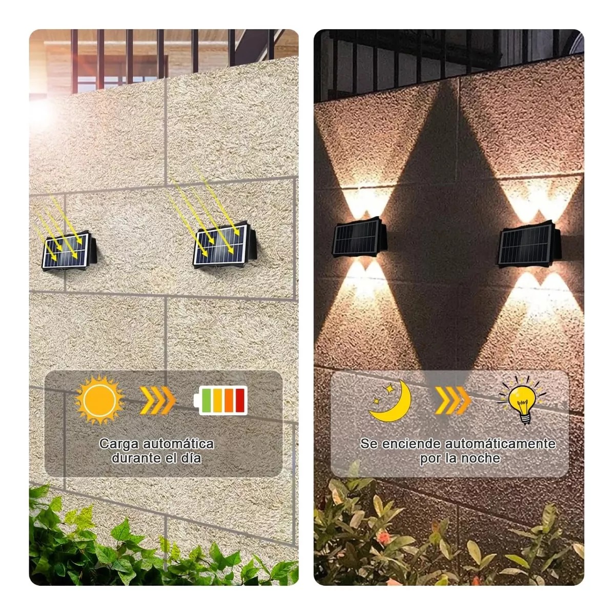 Luminaria Solar Exterior Impermeable Luz Pared Color M1