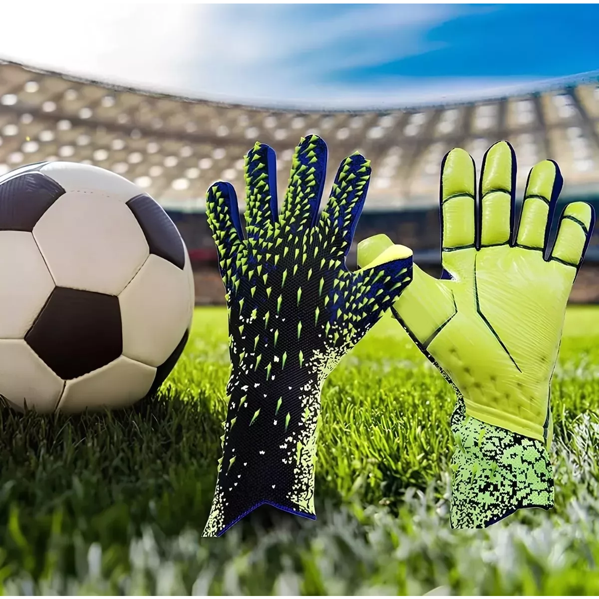 Guantes De Portero De Fútbol Profesional De Látex Antidesliz Talla 6 Verde