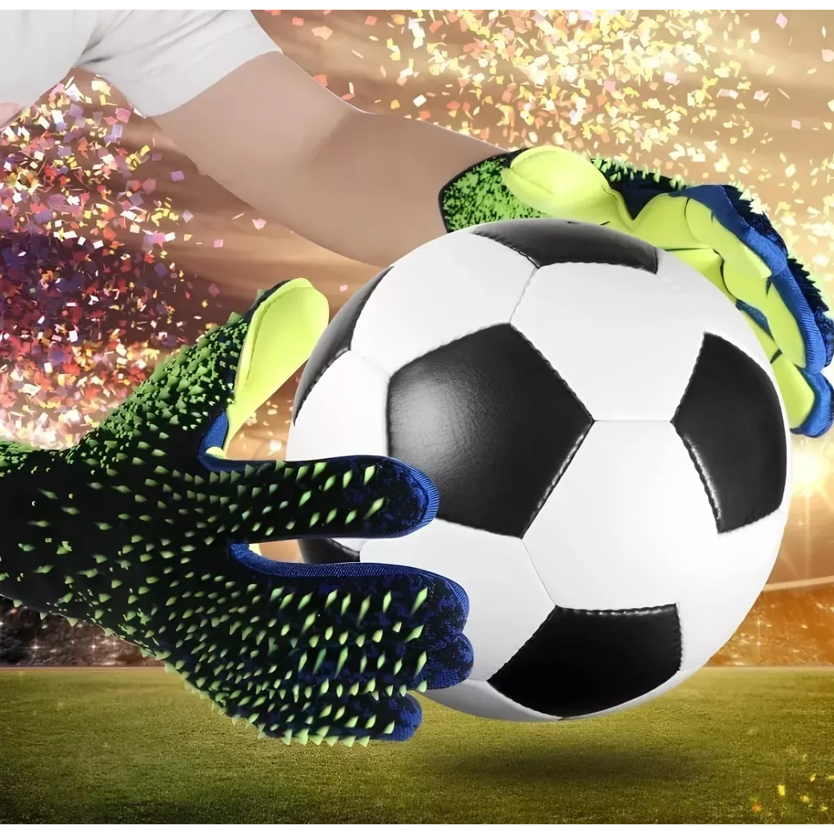 Guantes De Portero De Fútbol Profesional De Látex Antidesliz Talla 6 Verde