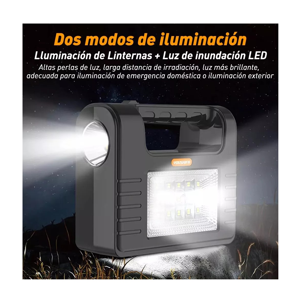 Lampara Camping Solar Luz Iluminación Linterna Banco Energía