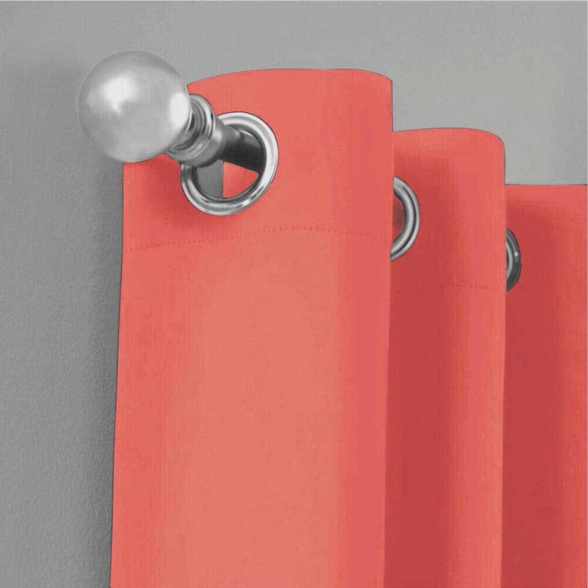 Cortina BlackOut Rebeca - 2 Paneles calidad Premium 95% Oscuridad- 274 x 213 cm de altura - Color Naranja Coral