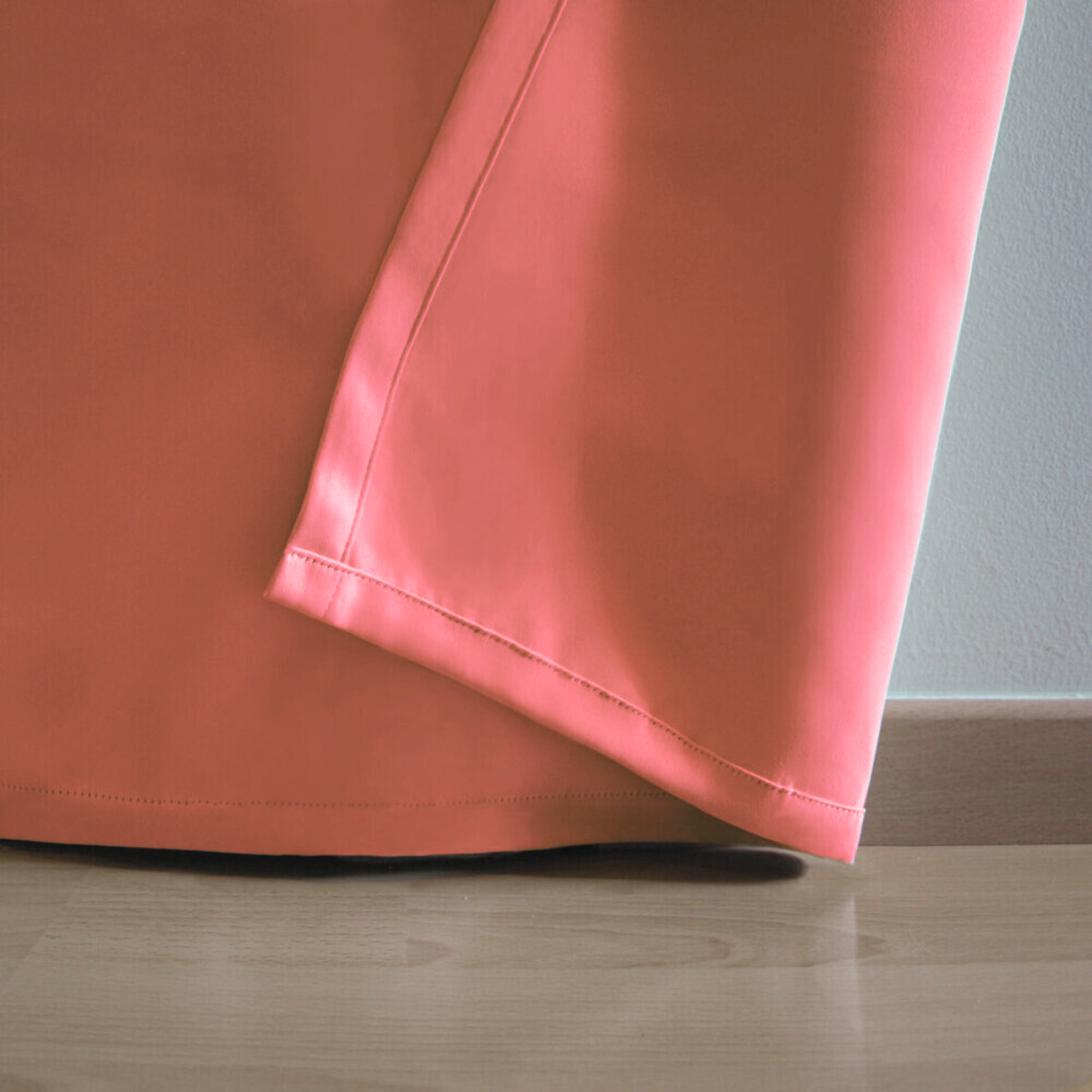 Cortina BlackOut Rebeca - 2 Paneles calidad Premium 95% Oscuridad- 274 x 213 cm de altura - Color Naranja Coral