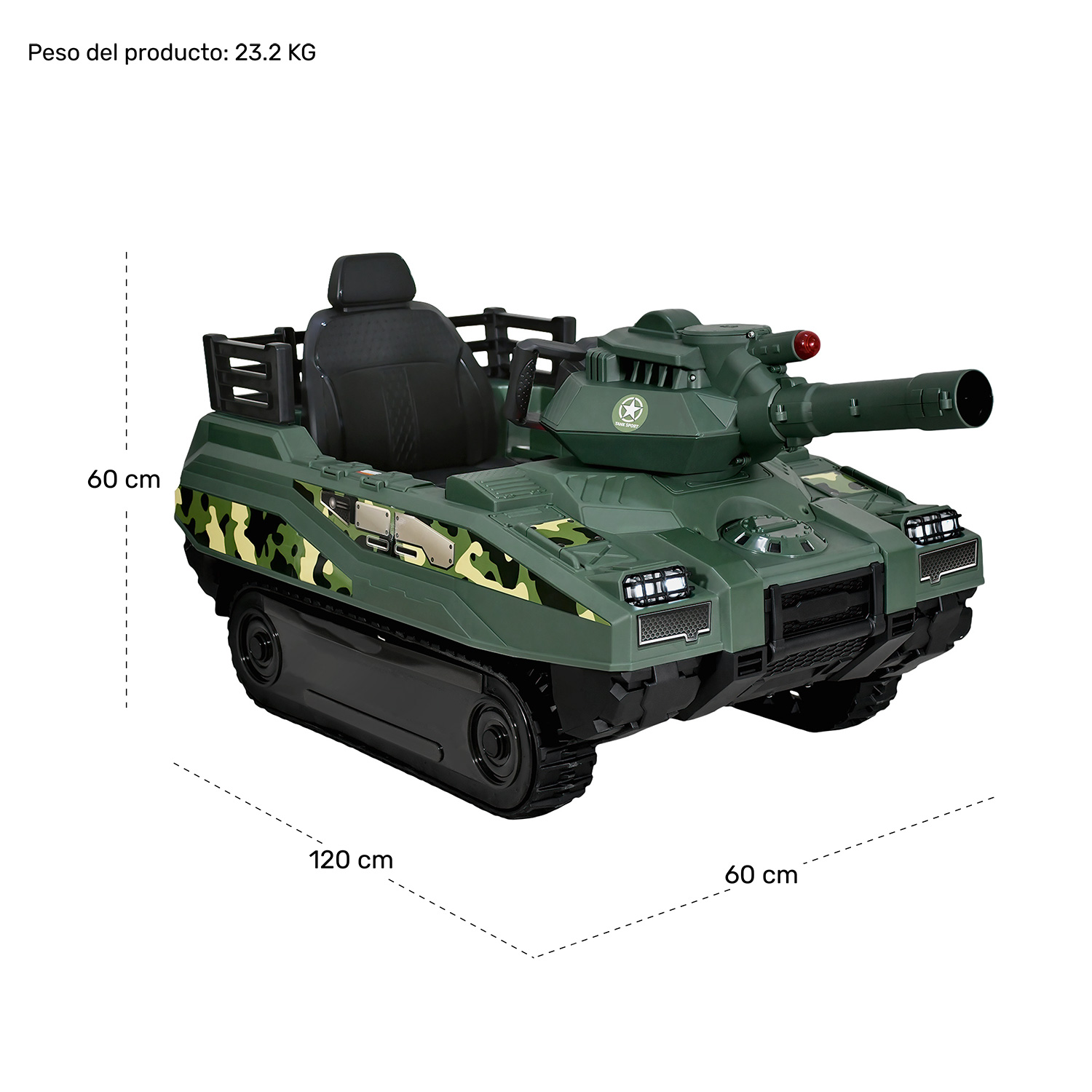 Montable Electrico Tanque De Guerra 12v 5 Km/h