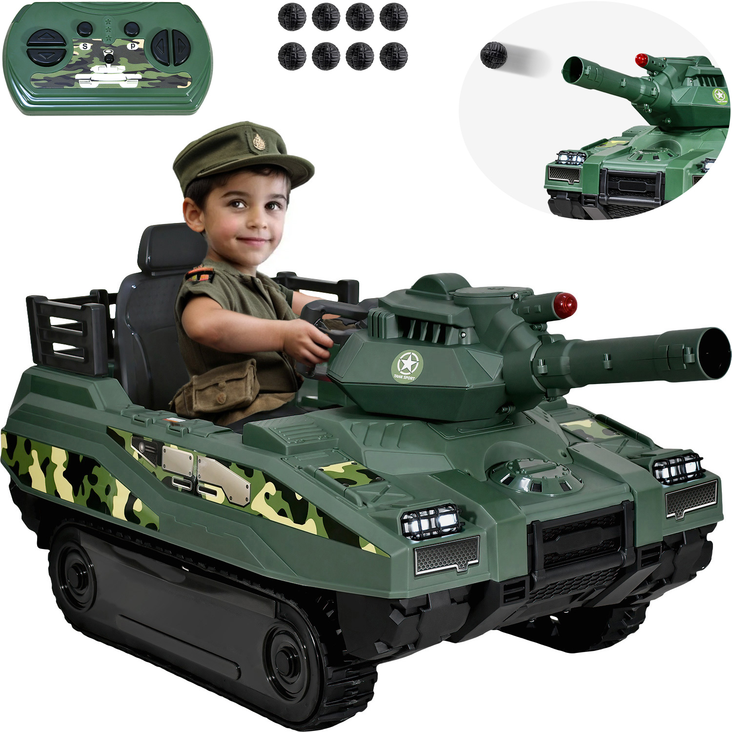 Montable Electrico Tanque De Guerra 12v 5 Km/h
