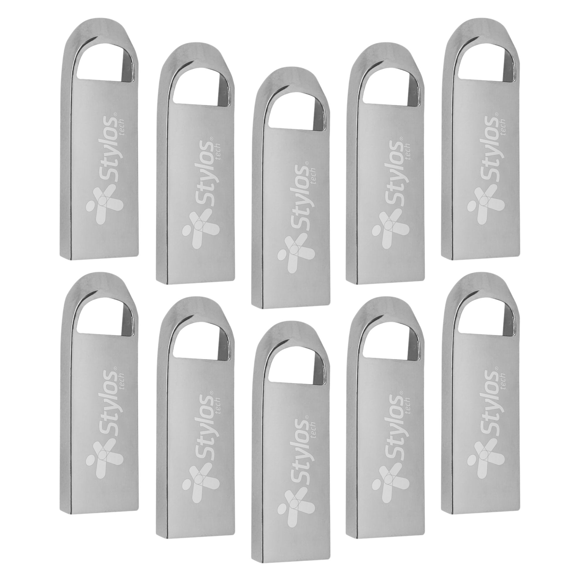 10 Pack - Memoria USB de 16 GB Stylos ST500, Metálica