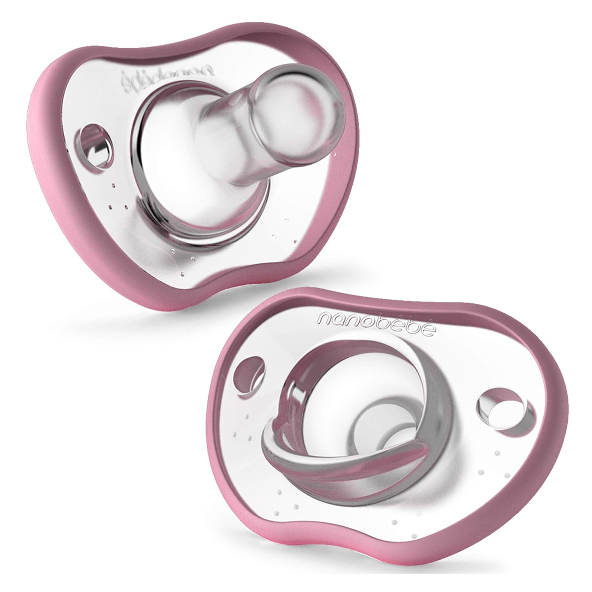 Chupón Flexy Nanobébé 0-3m 4pz Rosa Blanco