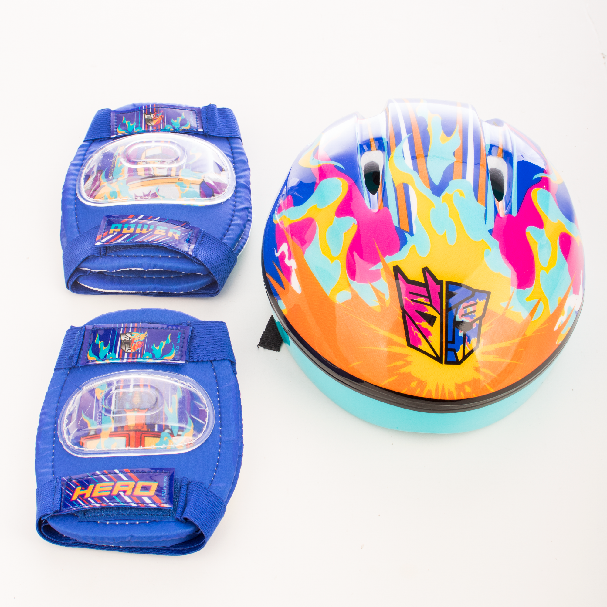 Equipo Proteccion Tranformers Casco Coderas Y Rodilleras