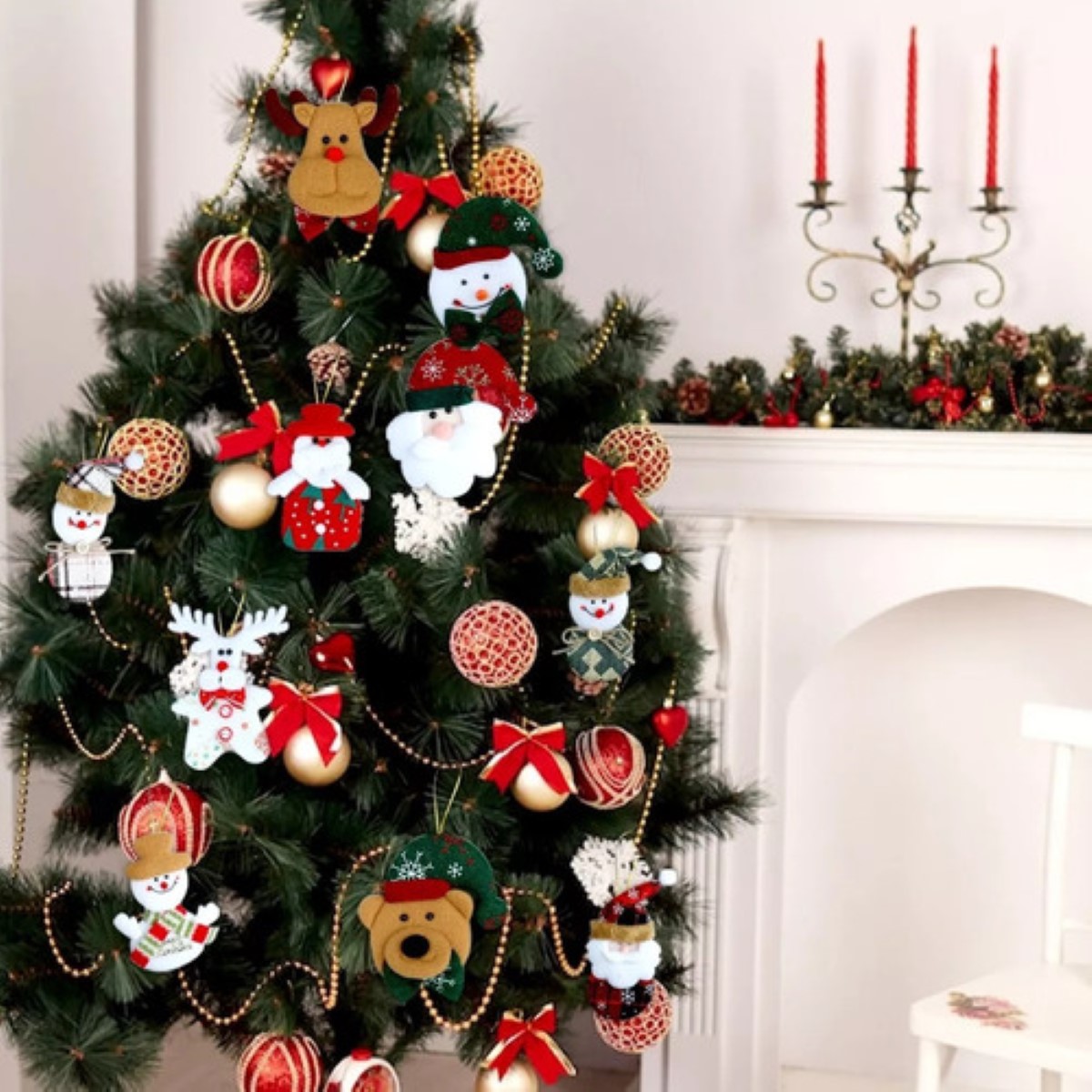 Adornos Navideños Para Arbol de Navidad Muñecos Colgantes 10 pcs COLORES