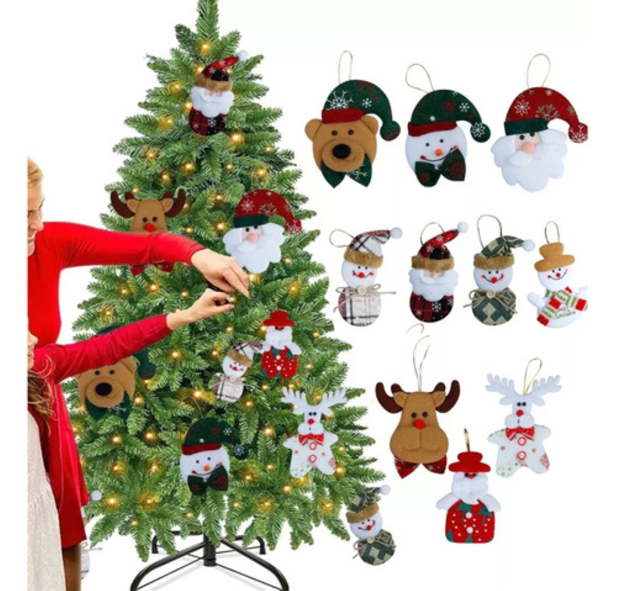 Adornos Navideños Para Arbol de Navidad Muñecos Colgantes 10 pcs COLORES