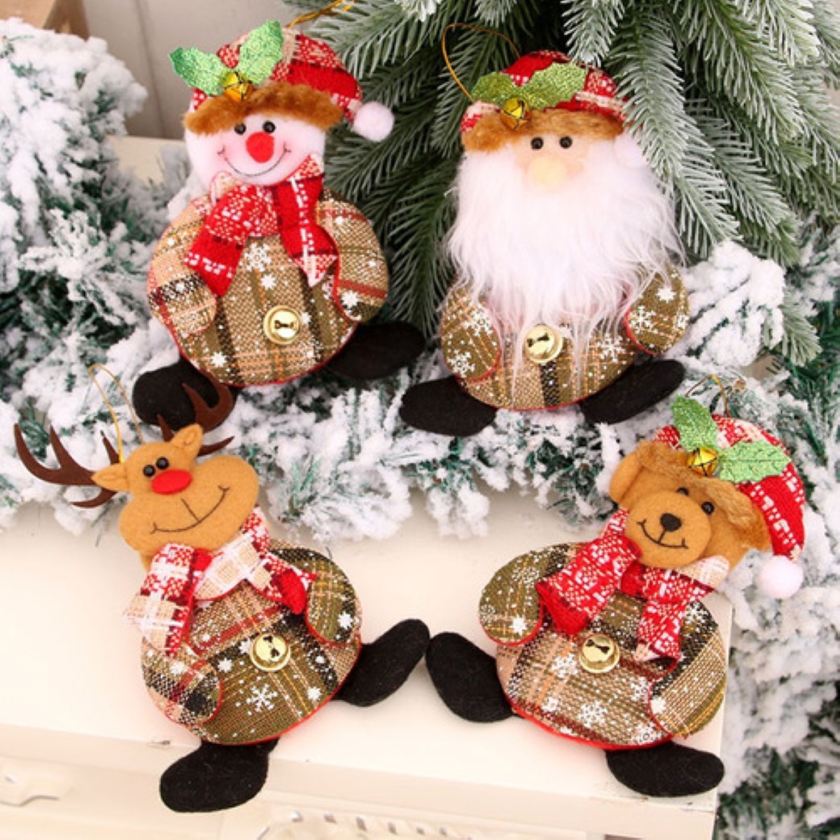 Adornos Navideños Para Arbol Navidad Muñecos Colgantes 12 pzs COLORES